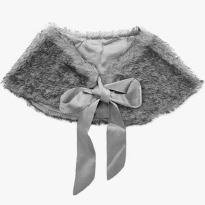 Girls Faux Fur Wrap Shawl Flower Kids Princess Cape Wedding Bridesmaid Bolero Sh